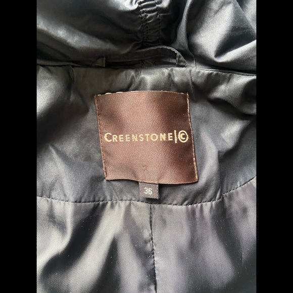 Creenstone black hooded raincoat size S fitted zipper closure adjustable 36 EU - Picture 7 of 7